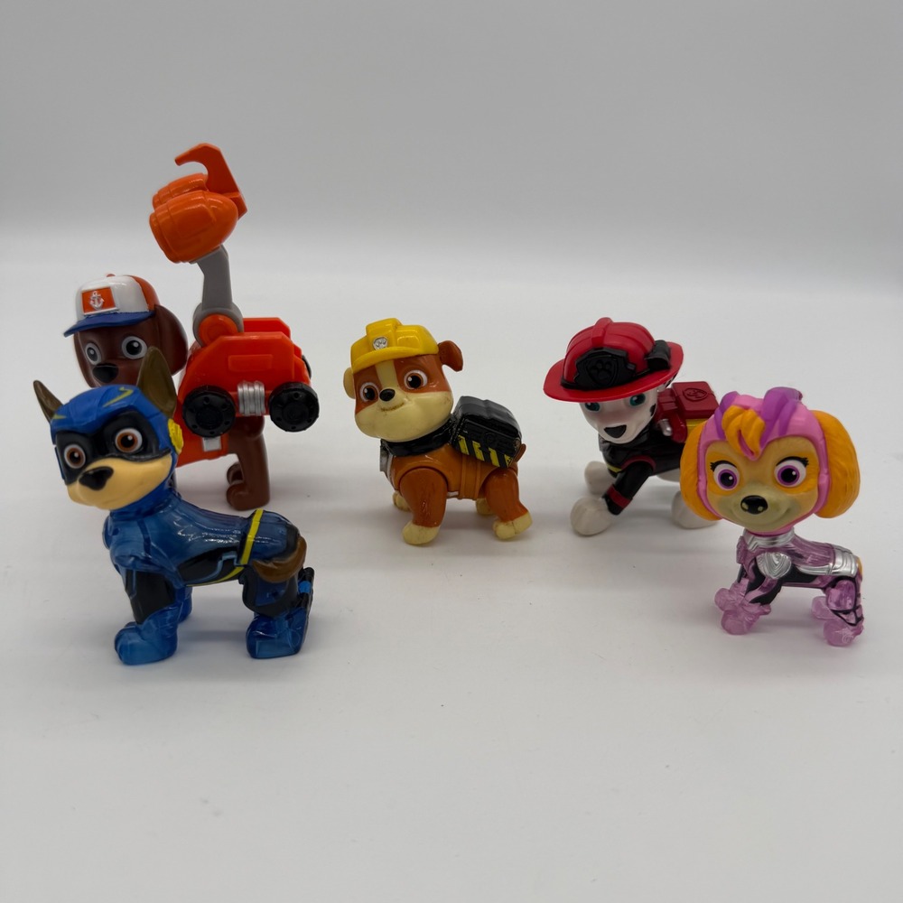 Paw Patrol Toy Figure Lot of 5 Chase Skye Marshall Rubble Zuma